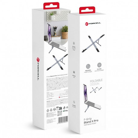 Forcell Desk holder for laptop / tablet foldable Forcell F-Grip Fold Stand X Pro gray