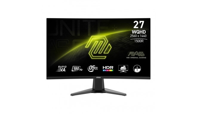 MSI LCD Monitor||27 "|2560 x 1440 pixels|Quad HD|Native aspect ratio 16:9|LCD|Curved|MAG27CQ6F