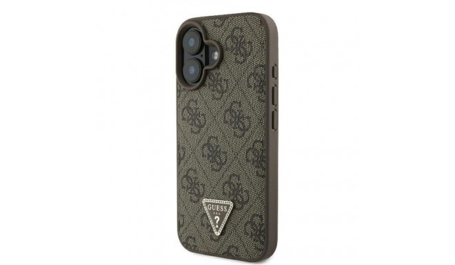 Guess GUESS case for IPHONE 16 GUHCP16SP4TDPW (PU Leather 4G Triangle Strass) brown