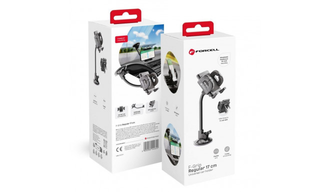 Forcell Car phone holder Forcell F-Grip Regular 17 cm windshield / dashboard / air vent black