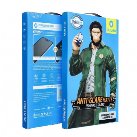 Blueo 5D Mr. Monkey Glass - Apple iPhone XR / 11 black (Strong Matte)