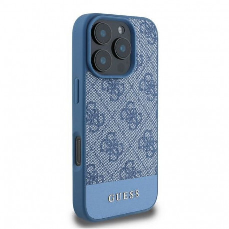 Guess GUESS case for IPHONE 16 Pro Max GUHCP16XG4GLBL (4G PU Bottom Stripe) blue