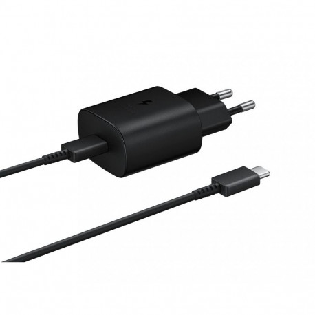Samsung - EP-TA800XBE Samsung 25W Travel Charger + USB-C Data Cabel Black