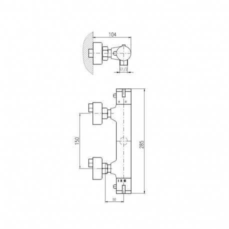 Domoletti DTRM80.5CMAT must termostaat-dušisegisti