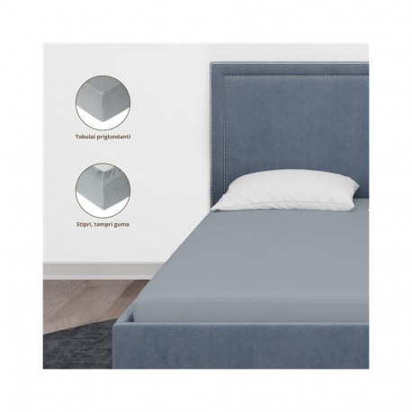 puuvillast kummiga voodilina 180x200+25 hall