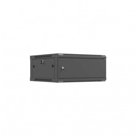 RACK CABINET 19" WALL-MOUNT 4U/600X600 (FLAT PACK) WITH METAL DOOR BLACK LANBERG