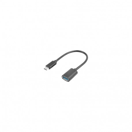 Lanberg adapterkaabel USB-C(M) 3.1 -> USB-A(F) 15 cm, must | AD-UC-UA-04