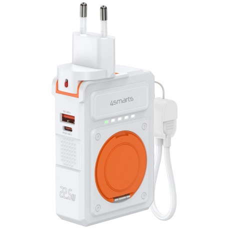 4smarts 6-in-1 USB-C/USB-A PD 22.5W hübriidlaadija 10 000 mAh akupangaga, Qi juhtmevaba laadimine