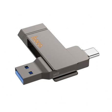 Pendrive 64GB USB 3.2 (USB A + USB C) Hoco UD15 gray