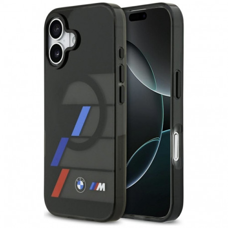 BMW M IML Metal Buttons Tricolor Lines MagSafe Case for iPhone 17 - Black