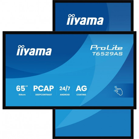 iiyama T6529AS-B1AG reklaamekraan kioskidisain 163,8 cm (64,5") LED Wi-Fi 420 cd/m² 4K Ultra HD must