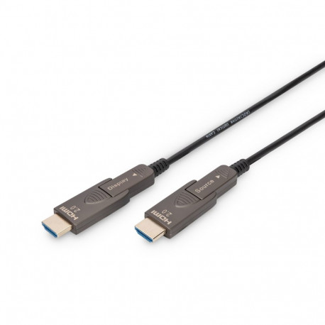 Digitus HDMI AOC kaabel 4K hübriidne fiiberoptiline eemaldatava pistikuga 15m