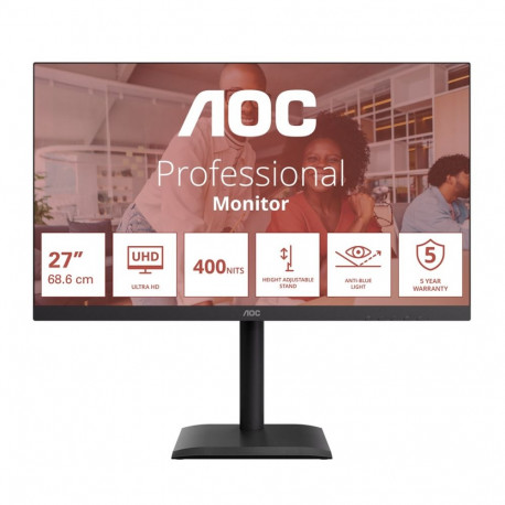 AOC E4 U27E4CV arvutimonitor 68.6 cm (27") 3840 x 2160 pikslit 4K Ultra HD LED must
