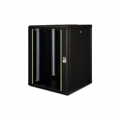 Wall mount cabinet 19" 16U rack 600x600 blk