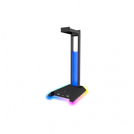 EXCELLO NX RGB Headset Stand, USB 2.0 Hub, black
