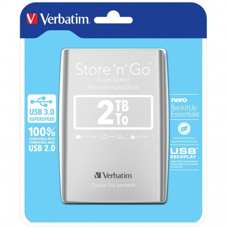 Verbatim kaasaskantav kõvaketas Store 'n' Go USB 3.0 2TB, hõbedane