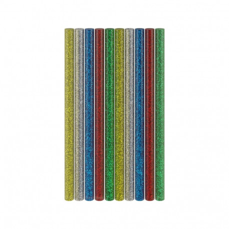 Goobay Tools Hot Glue Sticks 11 mm, 5 Glitter Colours, 10 Pcs.