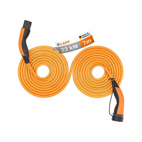 LAPP MOBILITY Type 2 Self-Retracting Charging Cable, up to 22 kW, 7 m, orange