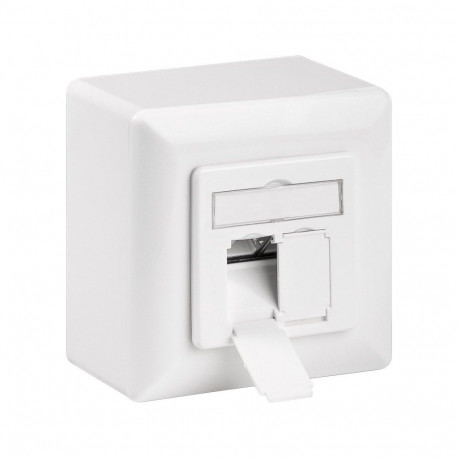 Goobay CAT 6 Universal Wall Plate incl. Surface Mount Frame, Signal white RAL 9003