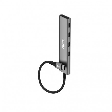 Goobay Slim 4-portiline USB jaotur, USB-C™–USB-C™, 5 Gbit/s