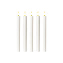 Goobay Set of 5 LED Real Wax Rod Candles, white, incl. Remote Control