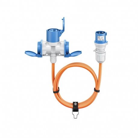 Goobay CEE adapterkaabel, CEE pistik 1x CEE ühenduspesa ja 2x turvaühenduspesa (tüüp E/F), 5 m