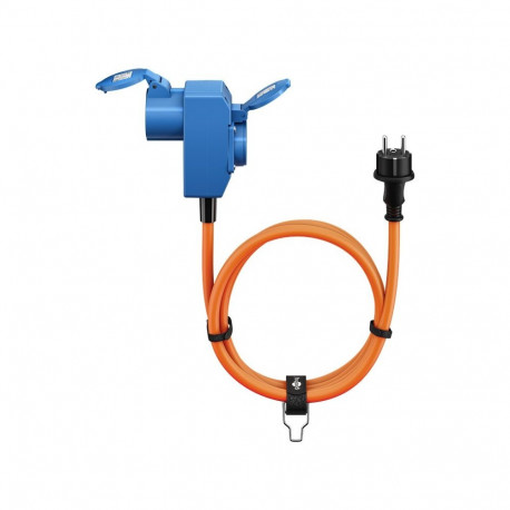 Goobay CEE Adapter Cable, Safety Plug (Type E/F) to 90° CEE Coupler and Safety Coupler (Type E/F), 1