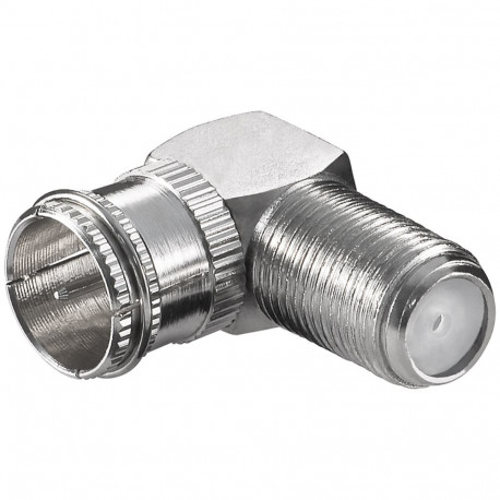 Goobay nurgaadapter: F-pistik (kiire) > F-pesa 90° (10 tk)
