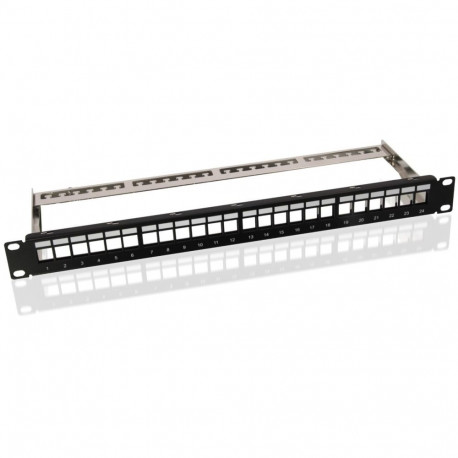 Goobay 19 Inch (48.3 cm) Blank Keystone Patch Panel (STP) (1 U), with erarthing cable