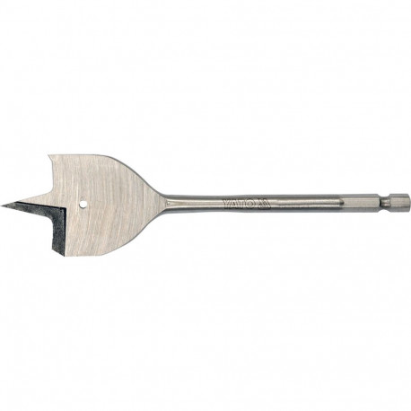Flat wood drill bit for drilling holes in wood HCS 1/4" hex shank 26x152mm YT-3248 YATO