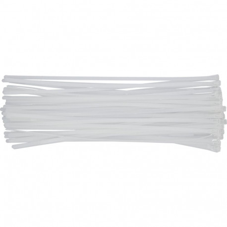 Yato YT-70668 korduvad kaablisidemed, 7,6x450mm, 50tk, valged, nailon PA66 UL 94 V-2, UV-kindel, 22k
