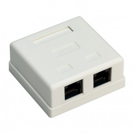 Goobay 2-port RJ45 Surface Mount Installation Box, CAT 6, UTP, white