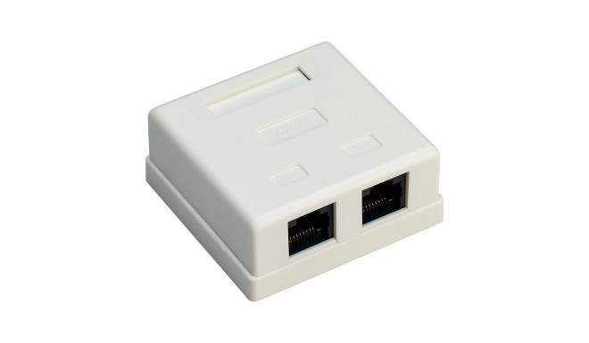 Goobay 2-port RJ45 Surface Mount Installation Box, CAT 6, UTP, white