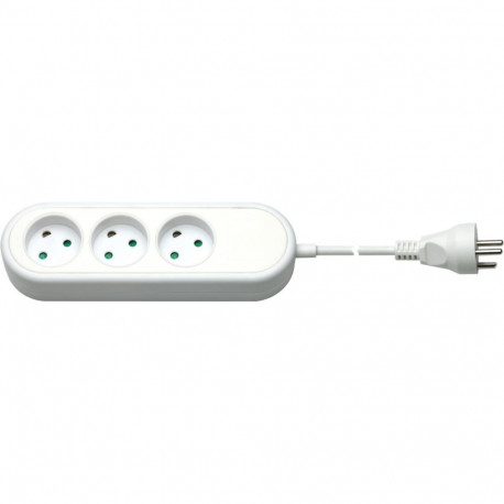 Goobay 3-Way Extension Lead Denmark, 1,5 m, White 1.5 m