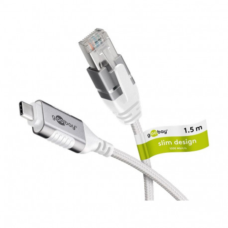 Goobay USB-C 3.1 to RJ45 Ethernet Cable, Slim, 1.5 m 1.5 m