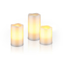 Goobay 3-osaline LED ehtsast vahast küünalde komplekt, valge