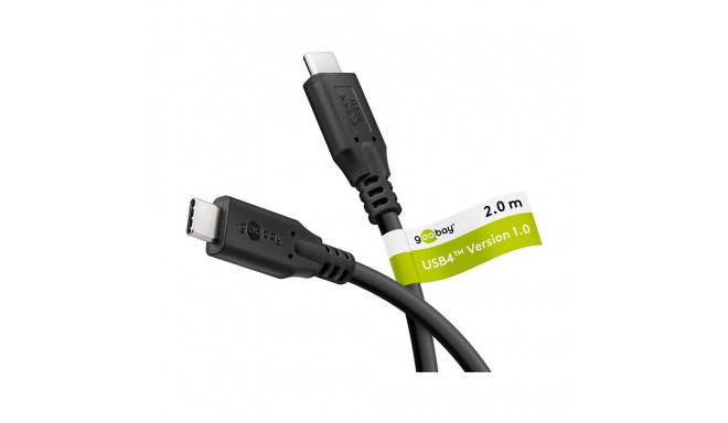 Goobay USB-C kaabel, USB4, 2 m, must