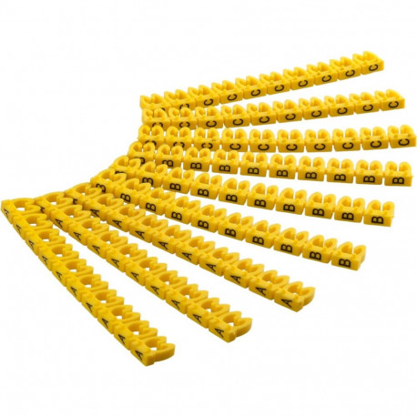Goobay Cable Marker Clips "Letters A–C" for Cable Diameters of 3.8 - 5.9 mm 4 mm