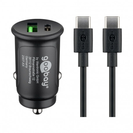 Goobay kahe USB autokiirlaadija komplekt USB-C™ (27 W)