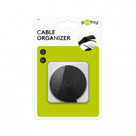 Goobay Cable Management Set with Hook-and-Loop Fastener Roll (1 m)