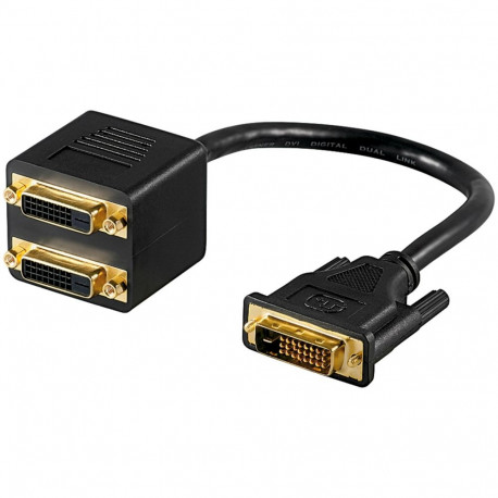 Goobay DVI adapterkaabel, kullatud 0.1 m