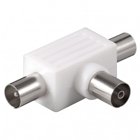 Goobay Coaxial T Adapter: Double Coaxial Plug > Coaxial Socket (10 tk)