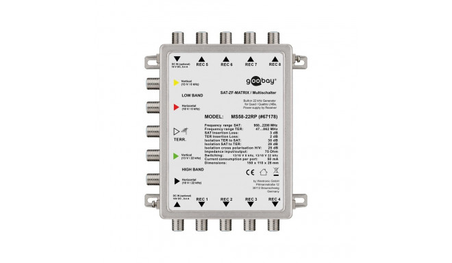 Goobay Sat Multiswitch Passive 5 Inputs/8 Outputs