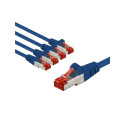 Goobay CAT 6 S/FTP (PiMF) patchkaabel, 2 m, sinine, komplekt 5 x 2 m