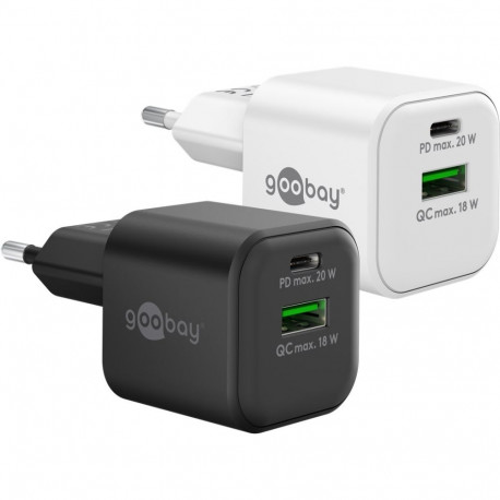 Goobay USB-C™ PD GaN Dual Fast Charger (20 W) white white