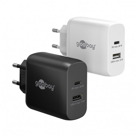 Goobay 65 W USB-C PD GaN Dual Fast Charger black black