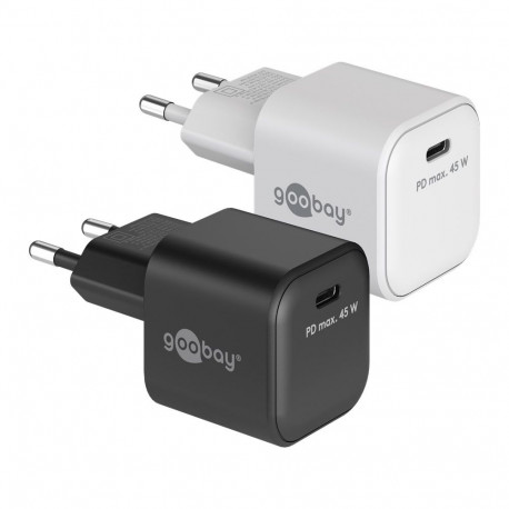 Goobay 45 W USB-C PD GaN Nano must kiirlaadija