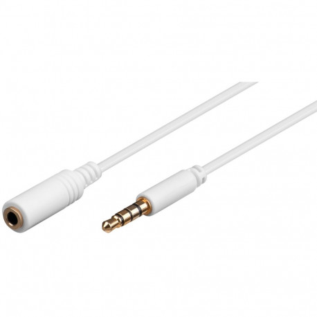 Goobay Headphone and Audio AUX Extension Cable, 4-pin 3.5 mm Slim, CU 5 m