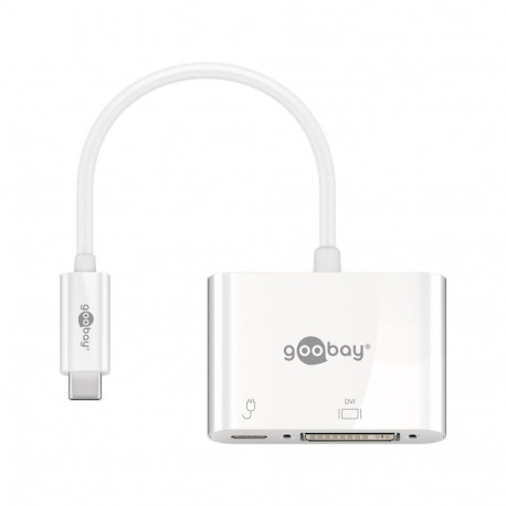 Goobay USB-C™ adapter DVI-le, PD, valge