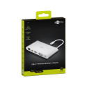 Goobay USB-C™ Multiport Adapter in Aluminium 1 pc. in cardboard box
